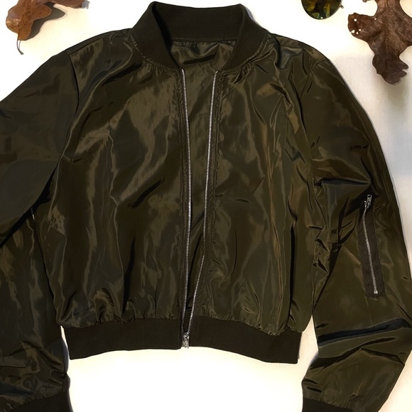 Jackets & Blazers - Olive Green Bomber Jacket